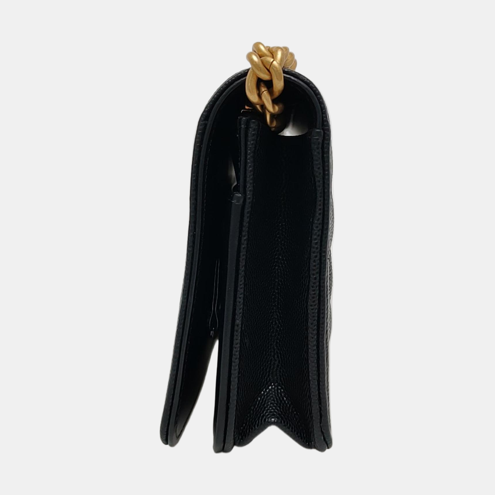 Authenticated pre-owned  Boy Chanel Quilted Grained Calfskin Black - Shoulder Bag at Looply