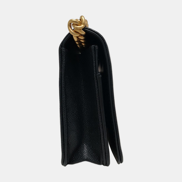 Authenticated pre-owned  Boy Chanel Quilted Grained Calfskin Black - Shoulder Bag at Looply