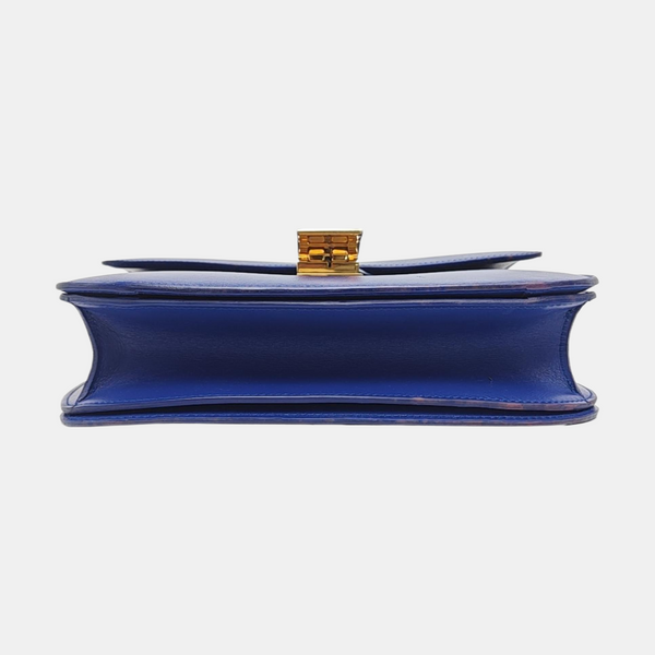 Authenticated pre-owned  CLASSIC BOX Medium Calfskin Blue - Shoulder Bag at Looply