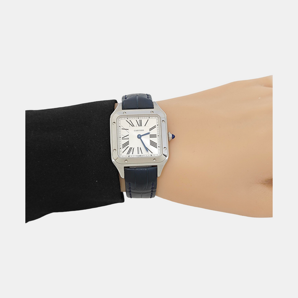 Santos-Dumont 27.5mm Silver Quartz Watch