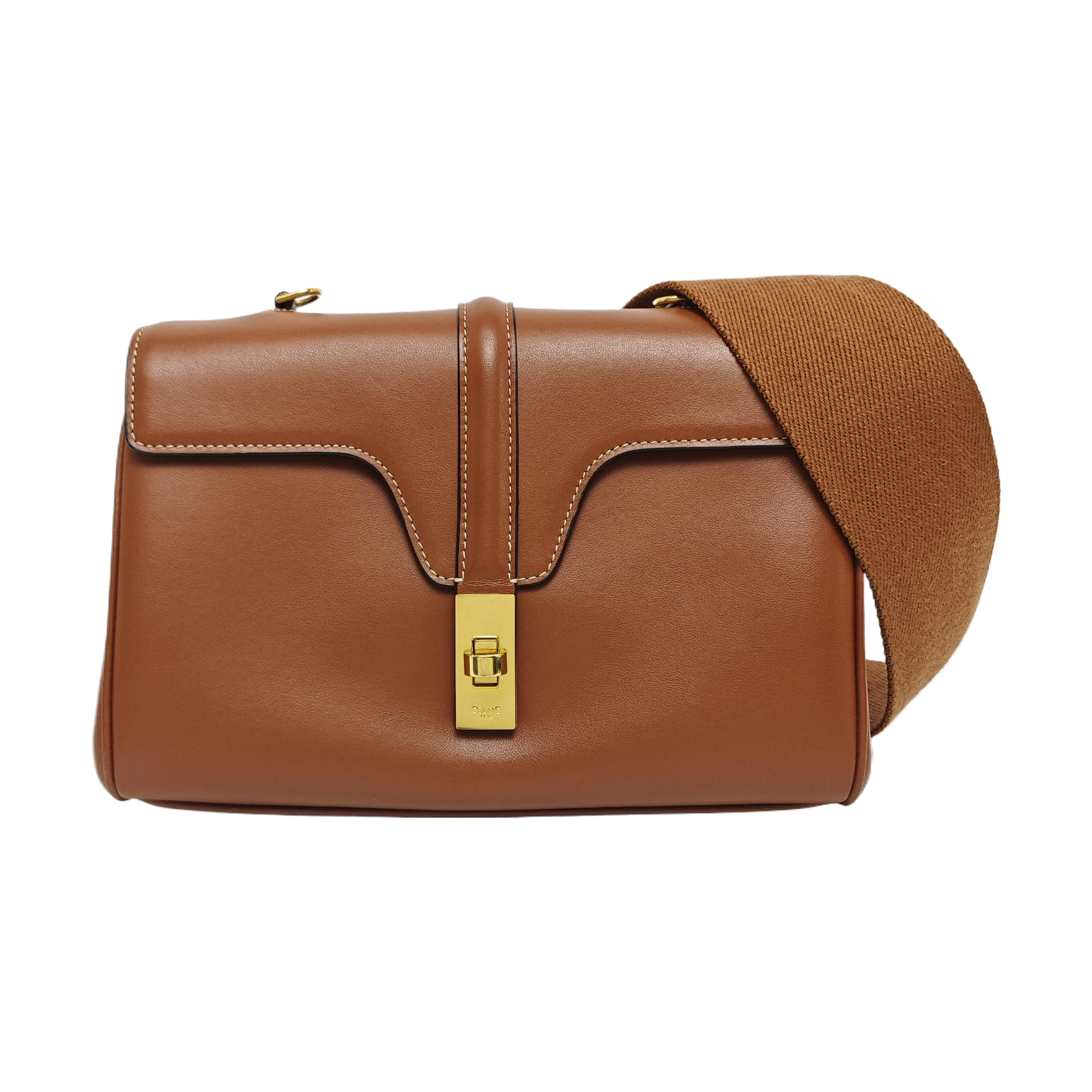 Authenticated pre-owned  16 Small Calfskin Brown - Shoulder Bag at Looply