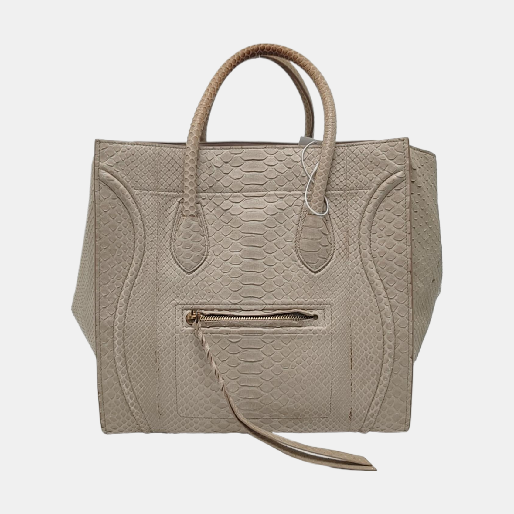 Authenticated pre-owned  Phantom Medium Python Beige - Top Handle Bag at Looply