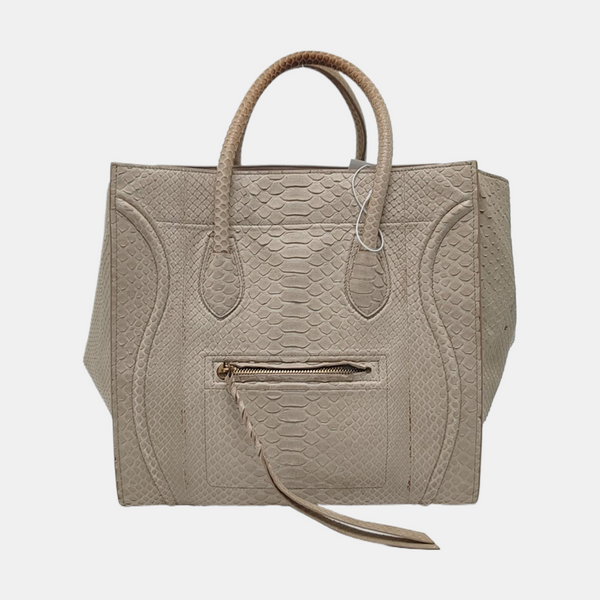 Authenticated pre-owned  Phantom Medium Python Beige - Top Handle Bag at Looply