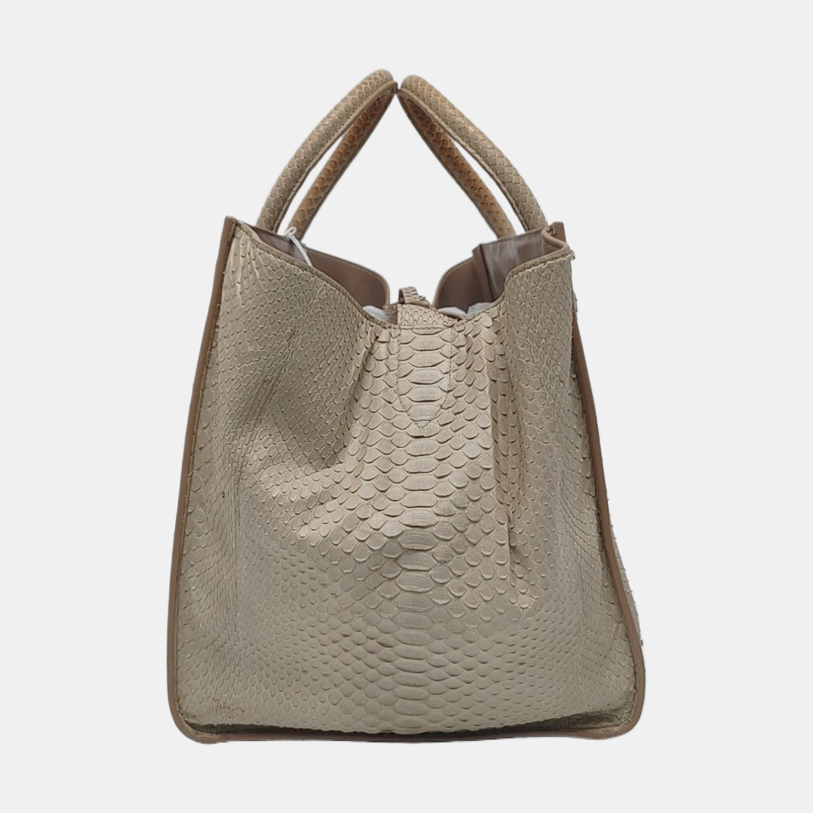 Authenticated pre-owned  Phantom Medium Python Beige - Top Handle Bag at Looply