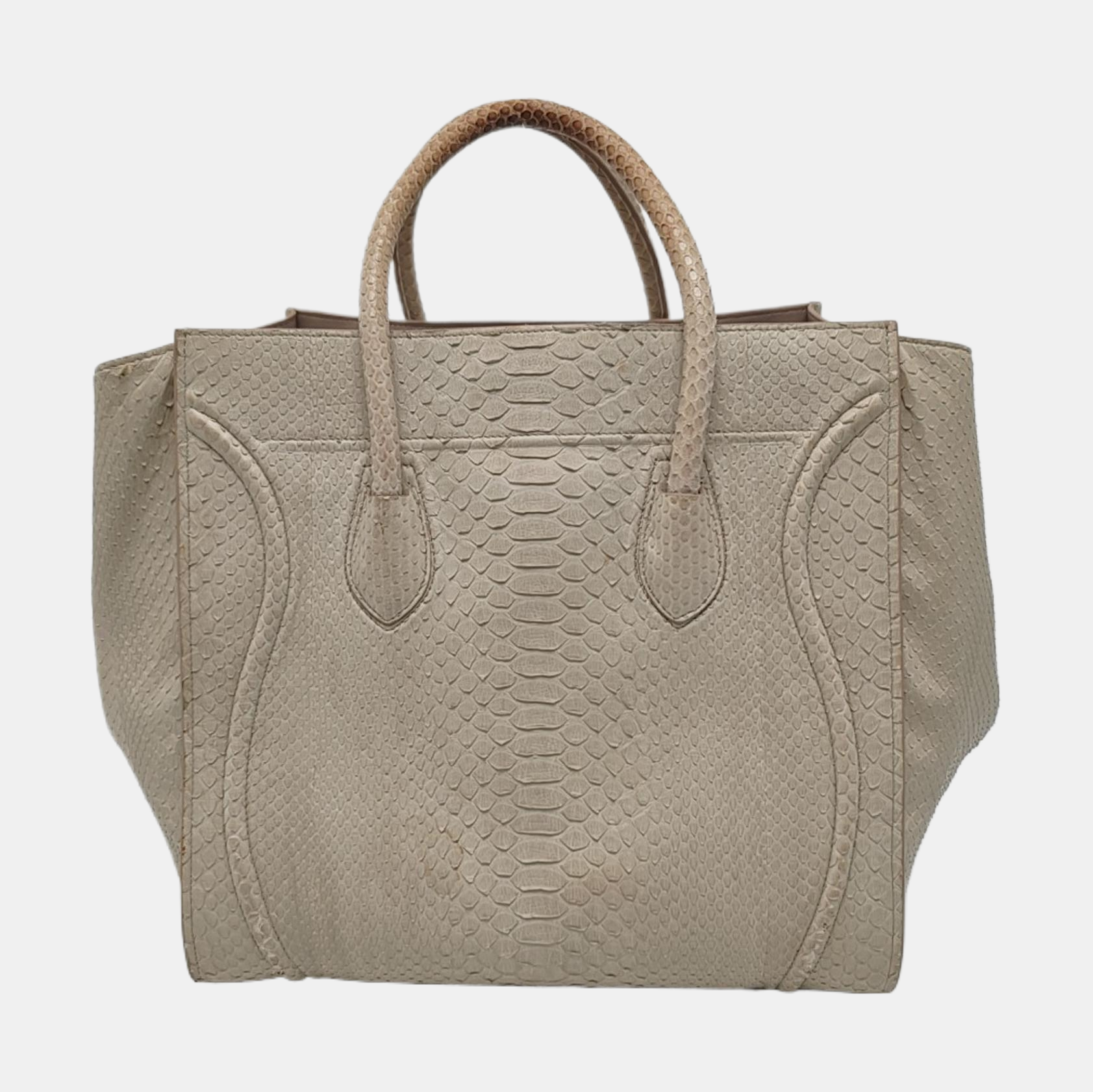 Authenticated pre-owned  Phantom Medium Python Beige - Top Handle Bag at Looply
