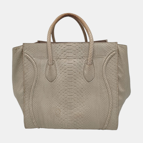 Authenticated pre-owned  Phantom Medium Python Beige - Top Handle Bag at Looply