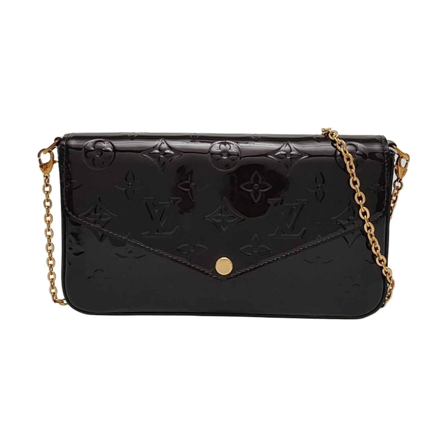 Authenticated pre-owned  Félicie Monogram Patent Leather Brown - Shoulder Bag at Looply