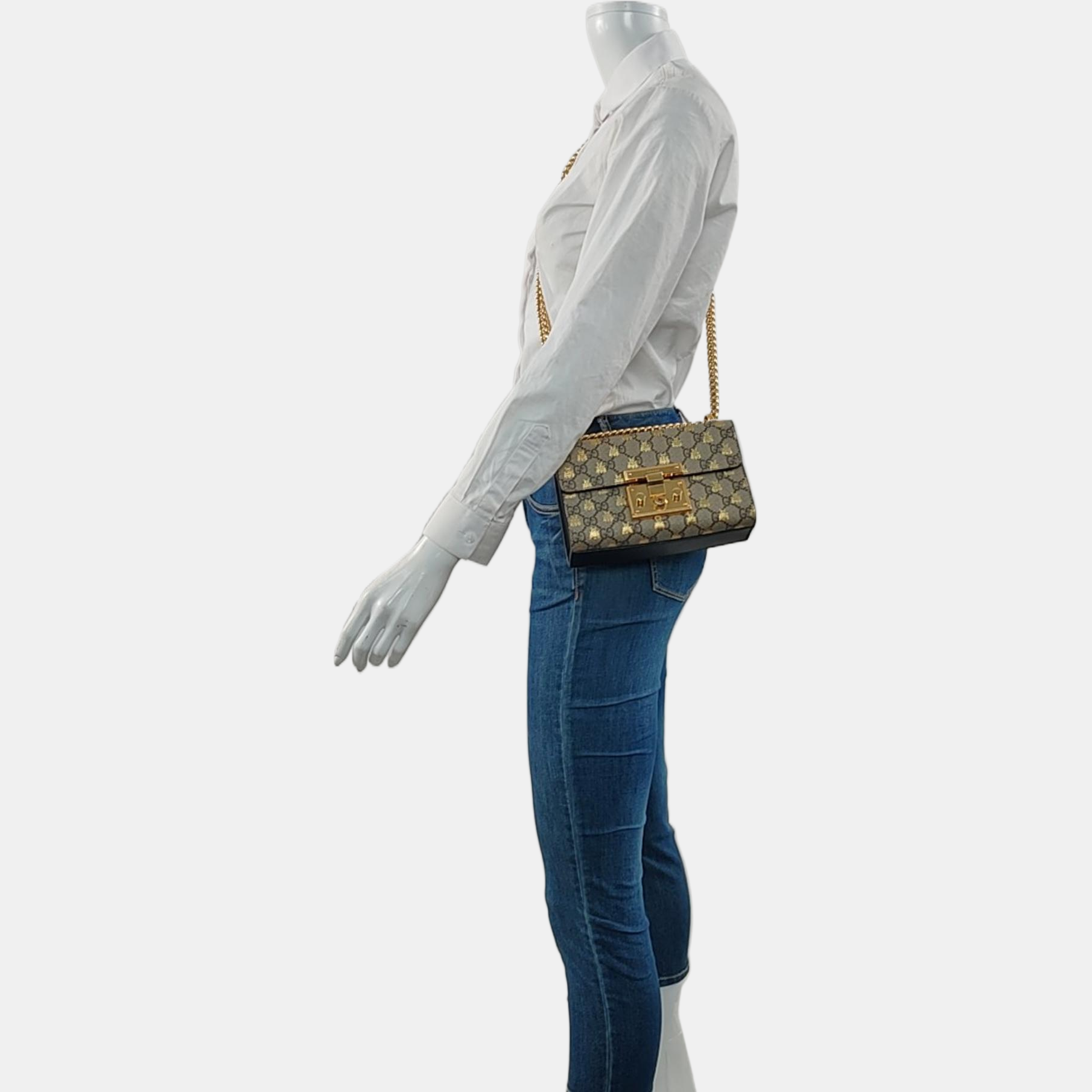 Authenticated pre-owned  Padlock Small Monogram Coated Canvas Beige - Shoulder Bag at Looply