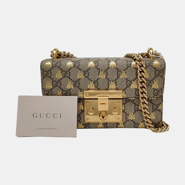 Authenticated pre-owned  Padlock Small Monogram Coated Canvas Beige - Shoulder Bag at Looply