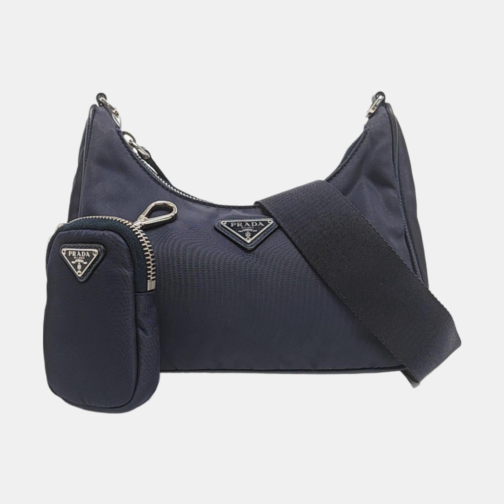 Authenticated pre-owned  Re-edition Mini Nylon Blue - Shoulder Bag at Looply