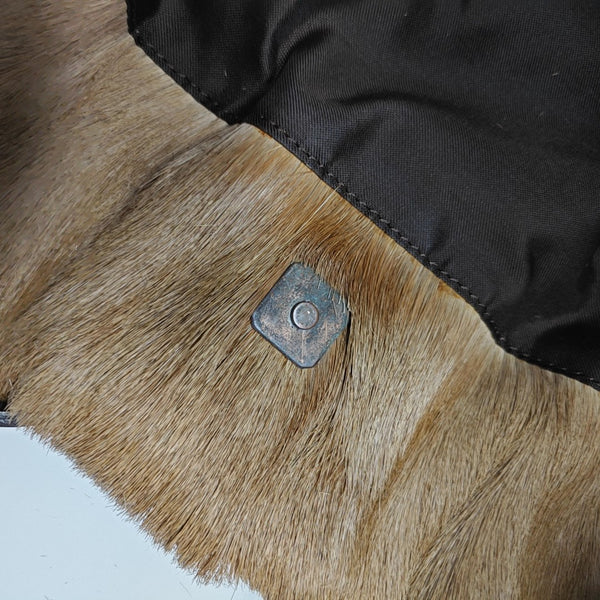Fur Top Handle Bag Brown