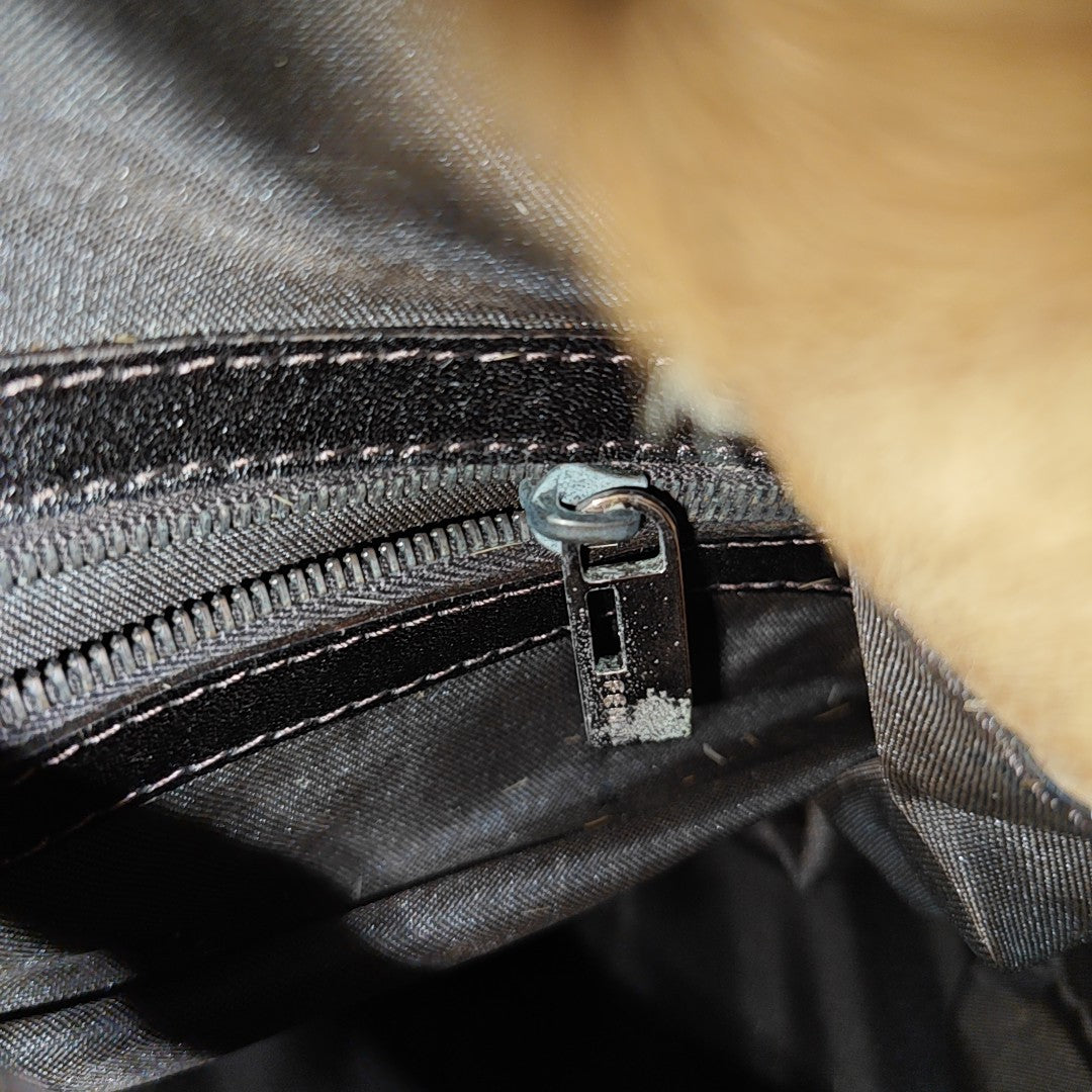 Fur Top Handle Bag Brown
