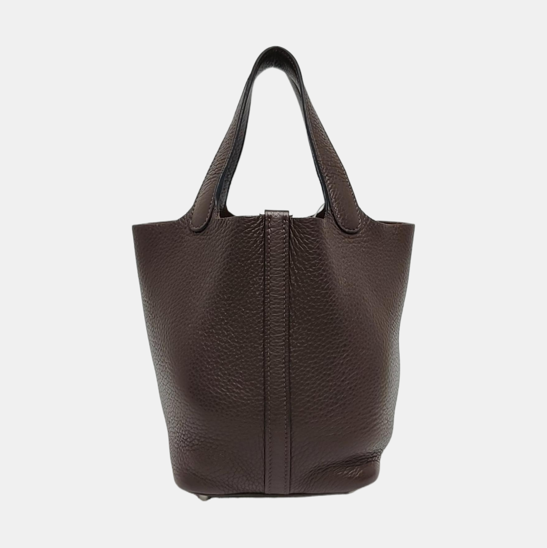 Authenticated pre-owned  Picotin Lock 18 Clemence Brown - Top Handle Bag at Looply