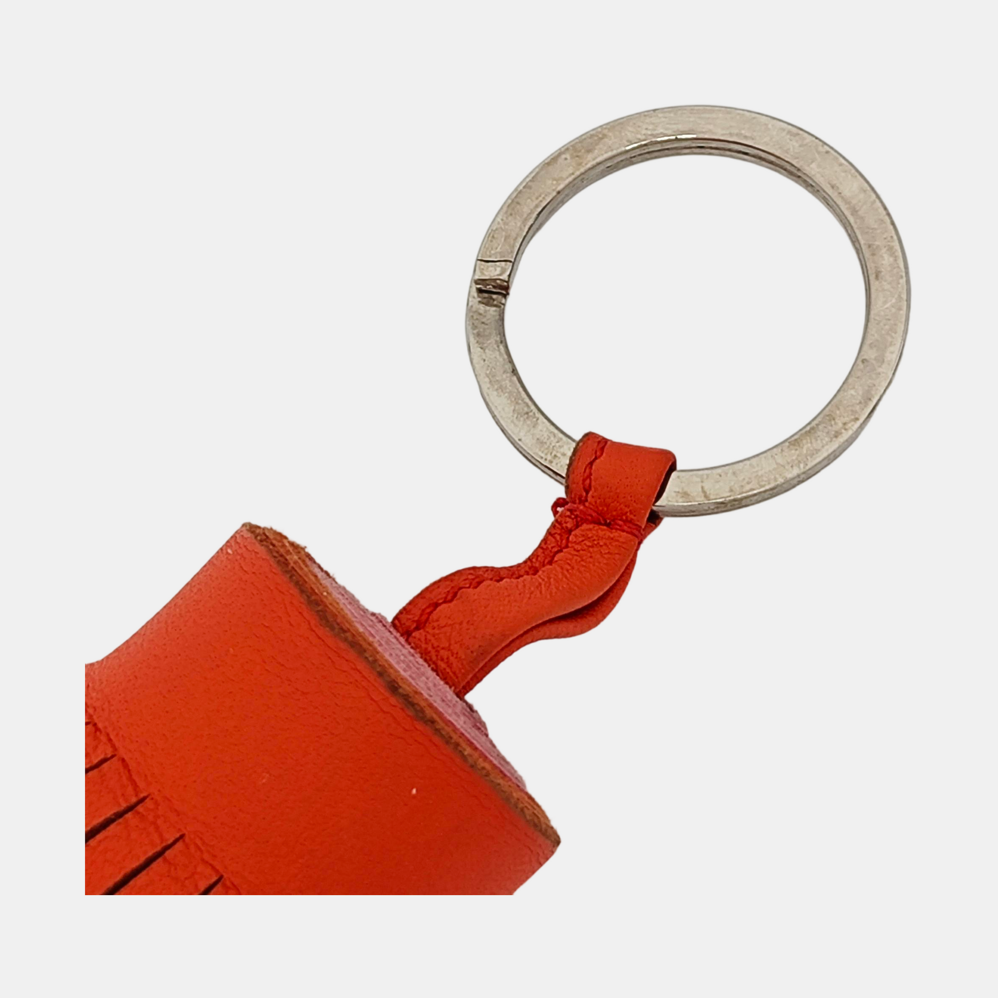 Authenticated pre-owned  Leather Orange Bag Charm - Bag Charm at Looply