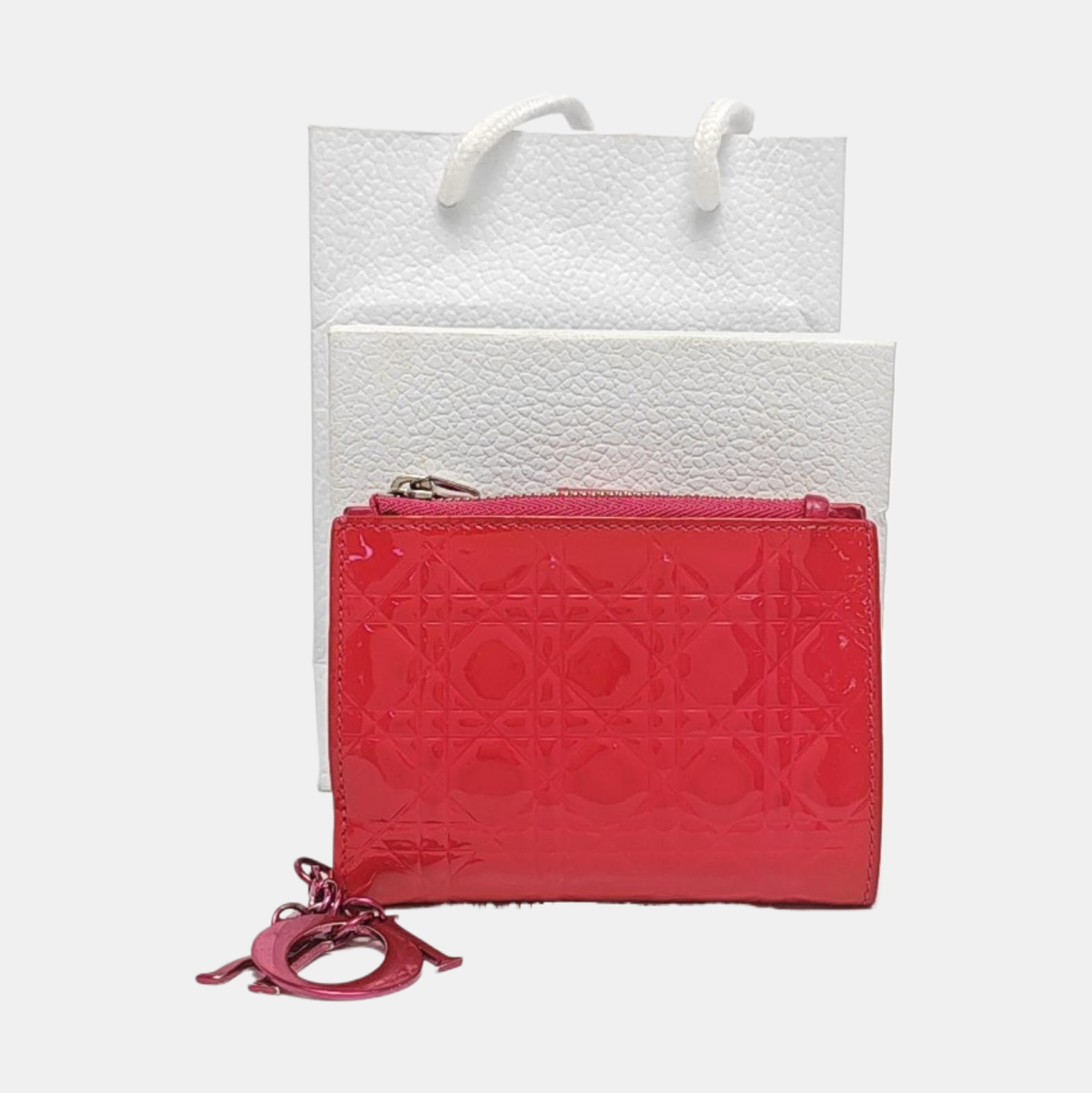 Authenticated pre-owned  Lady Dior Lambskin Pink Card Holder - Card Holder at Looply