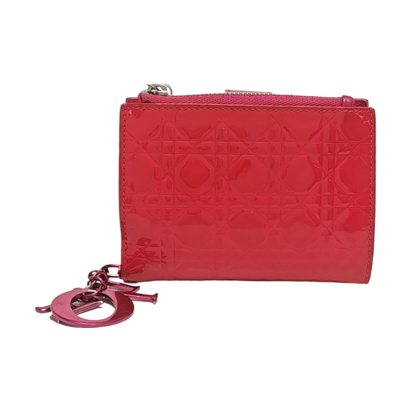 Authenticated pre-owned  Lady Dior Lambskin Pink Card Holder - Card Holder at Looply