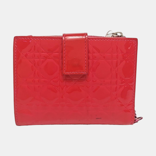 Authenticated pre-owned  Lady Dior Lambskin Pink Card Holder - Card Holder at Looply