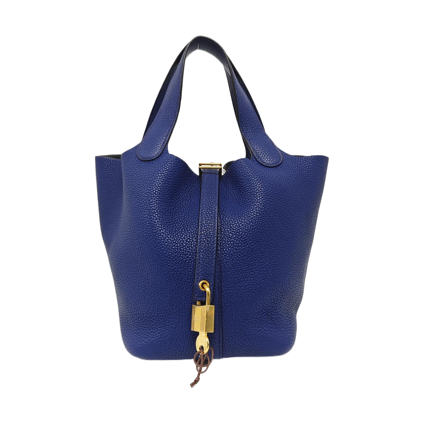 Authenticated pre-owned  Picotin Lock 18 Clemence Blue - Top Handle Bag at Looply
