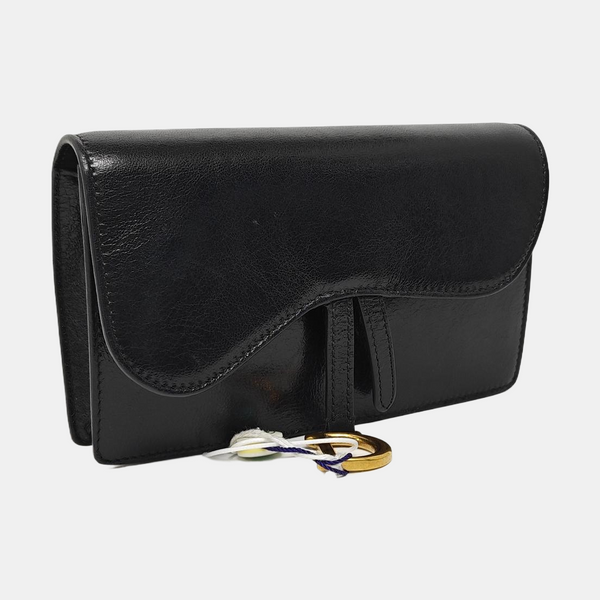 Authenticated pre-owned  Saddle Calfskin Black - Belt Bag at Looply