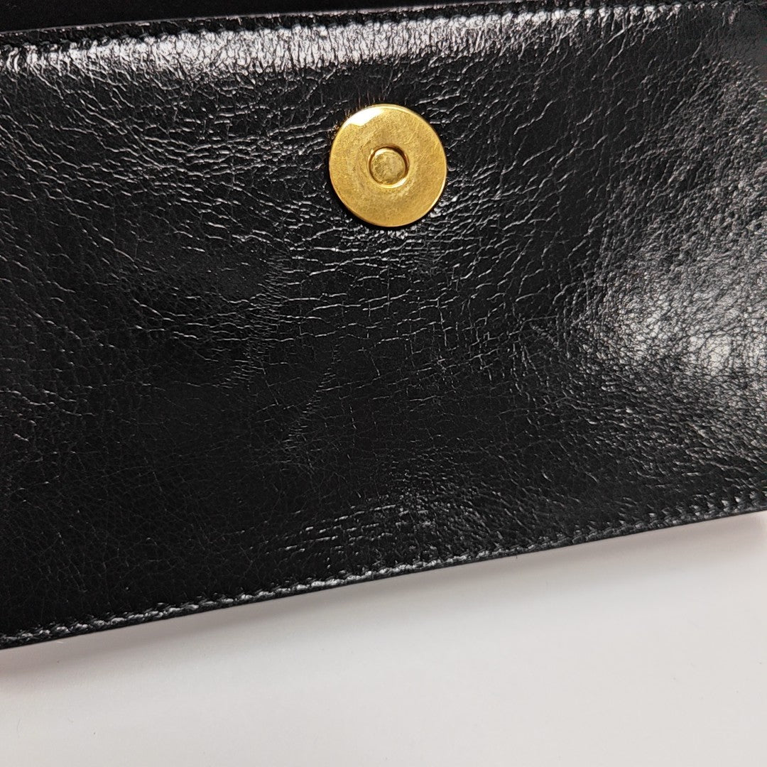 Authenticated pre-owned  Saddle Calfskin Black - Belt Bag at Looply