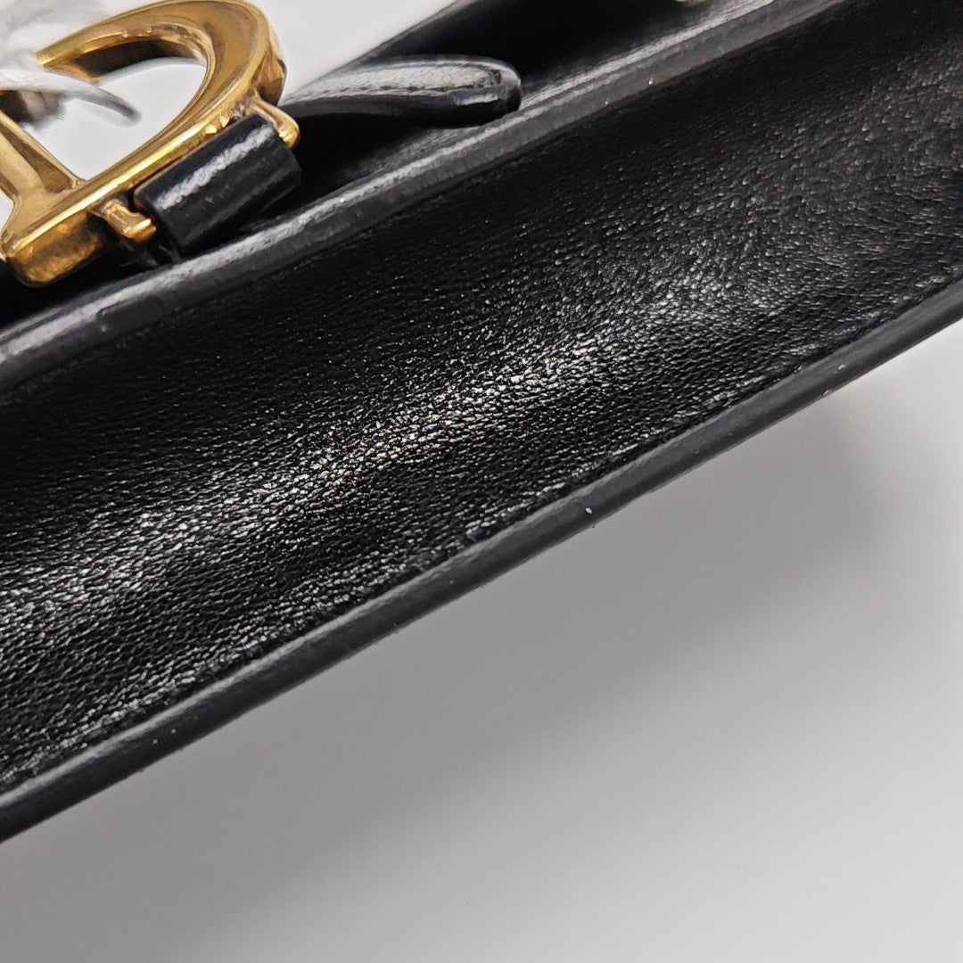 Authenticated pre-owned  Saddle Calfskin Black - Belt Bag at Looply