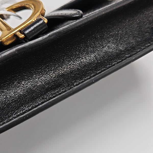 Authenticated pre-owned  Saddle Calfskin Black - Belt Bag at Looply