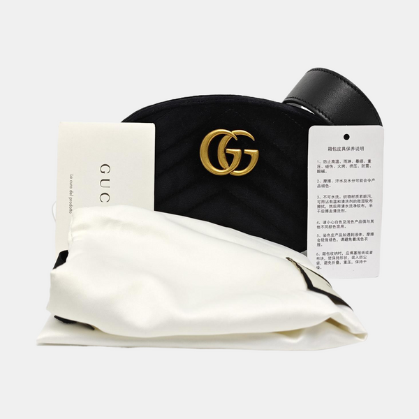 Authenticated pre-owned  GG Marmont Velvet Black - Belt Bag at Looply
