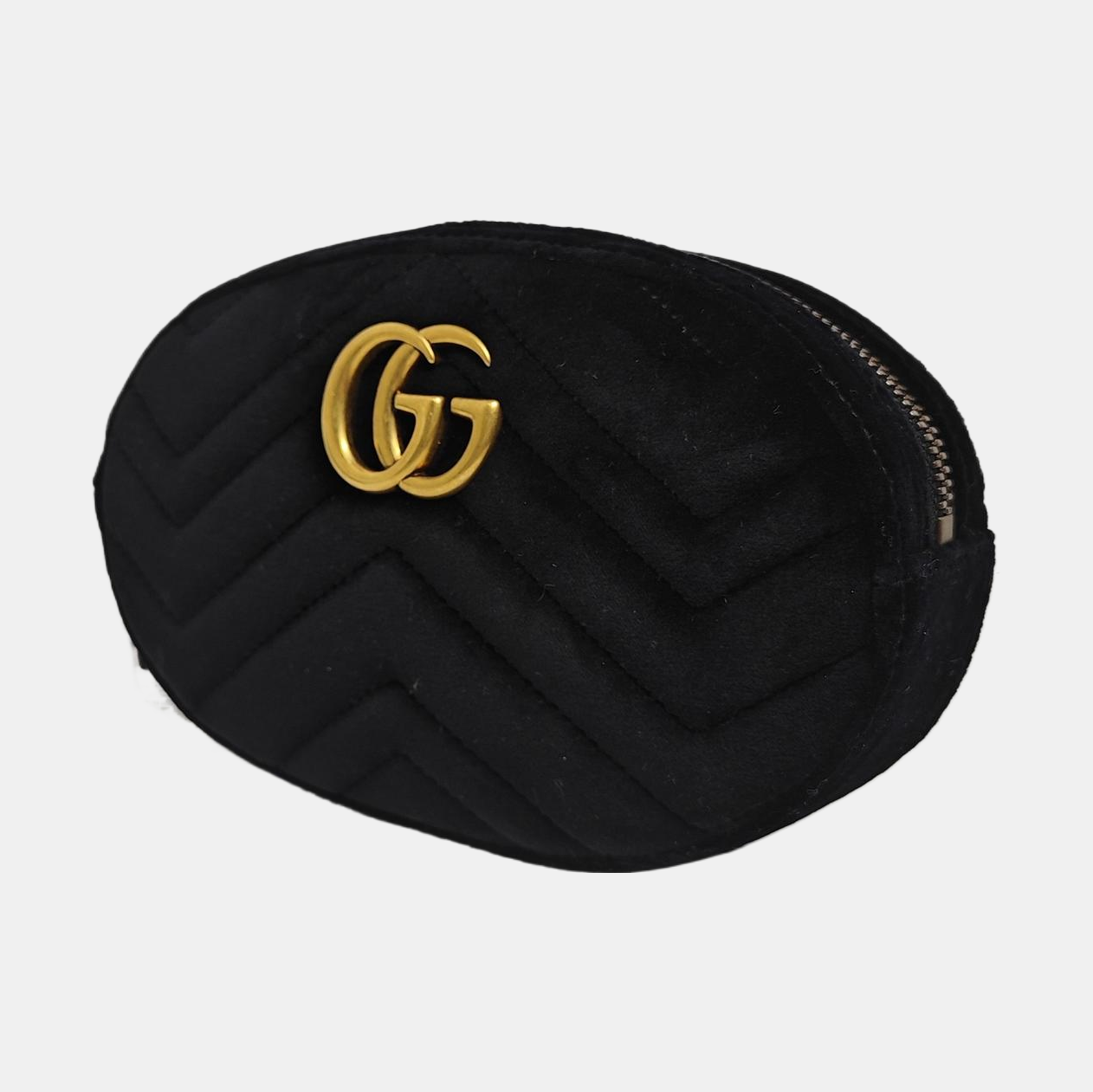 Authenticated pre-owned  GG Marmont Velvet Black - Belt Bag at Looply