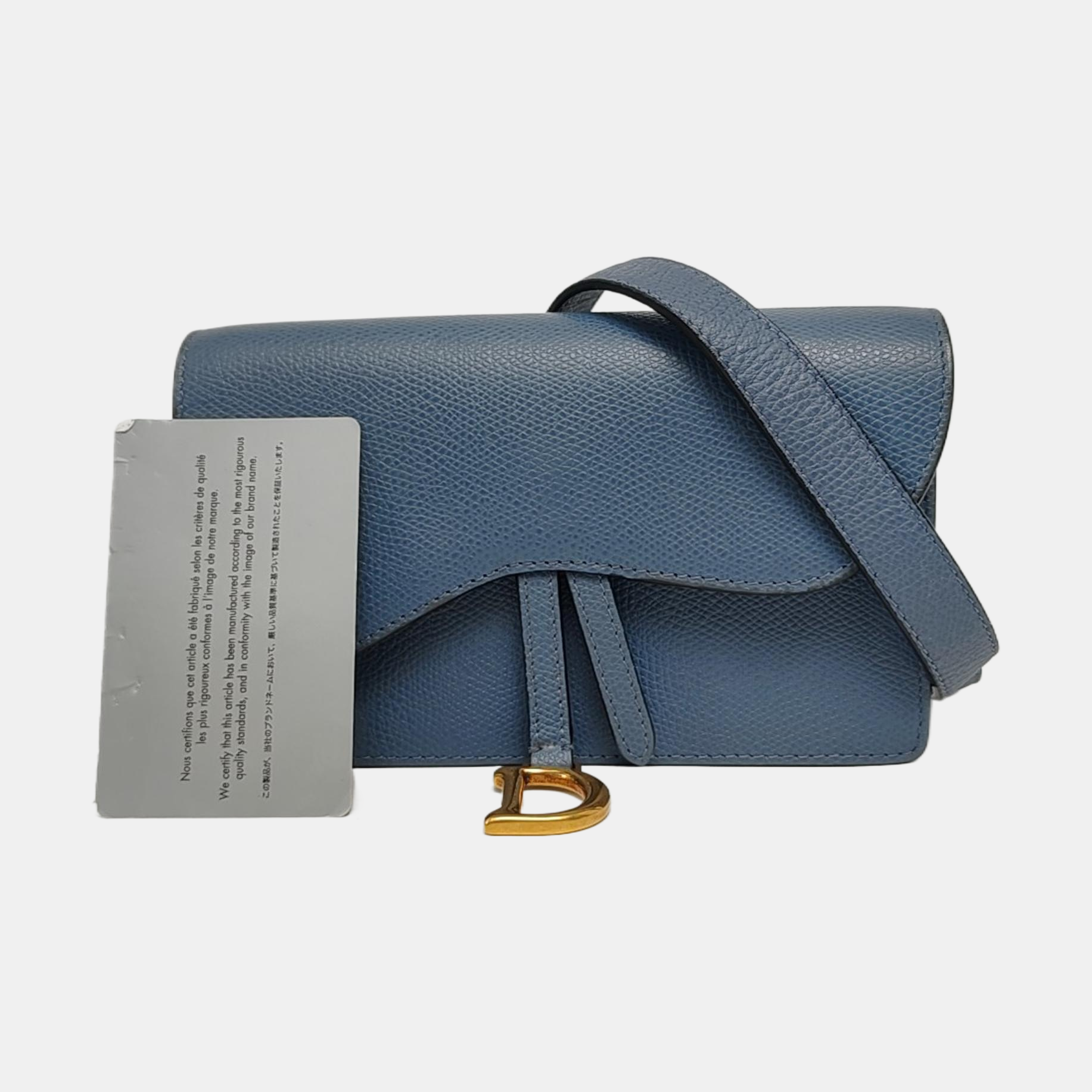 Authenticated pre-owned  Saddle Calfskin Blue - Belt Bag at Looply
