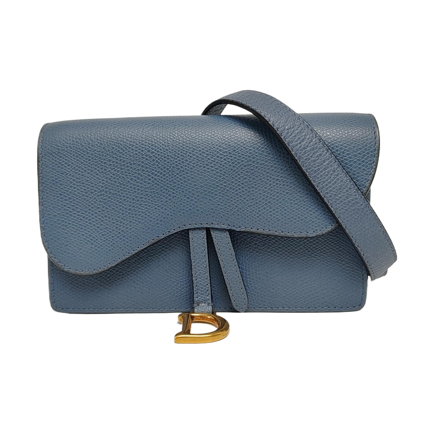 Authenticated pre-owned  Saddle Calfskin Blue - Belt Bag at Looply