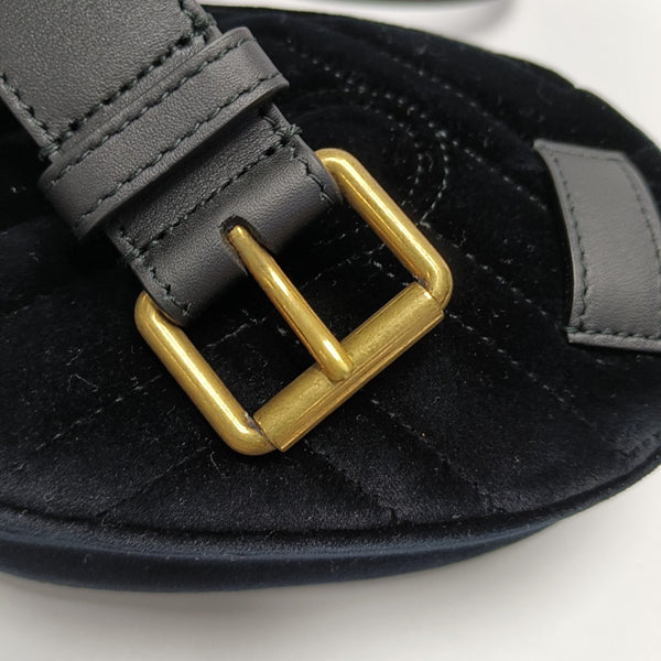 Authenticated pre-owned  GG Marmont Velvet Black - Belt Bag at Looply