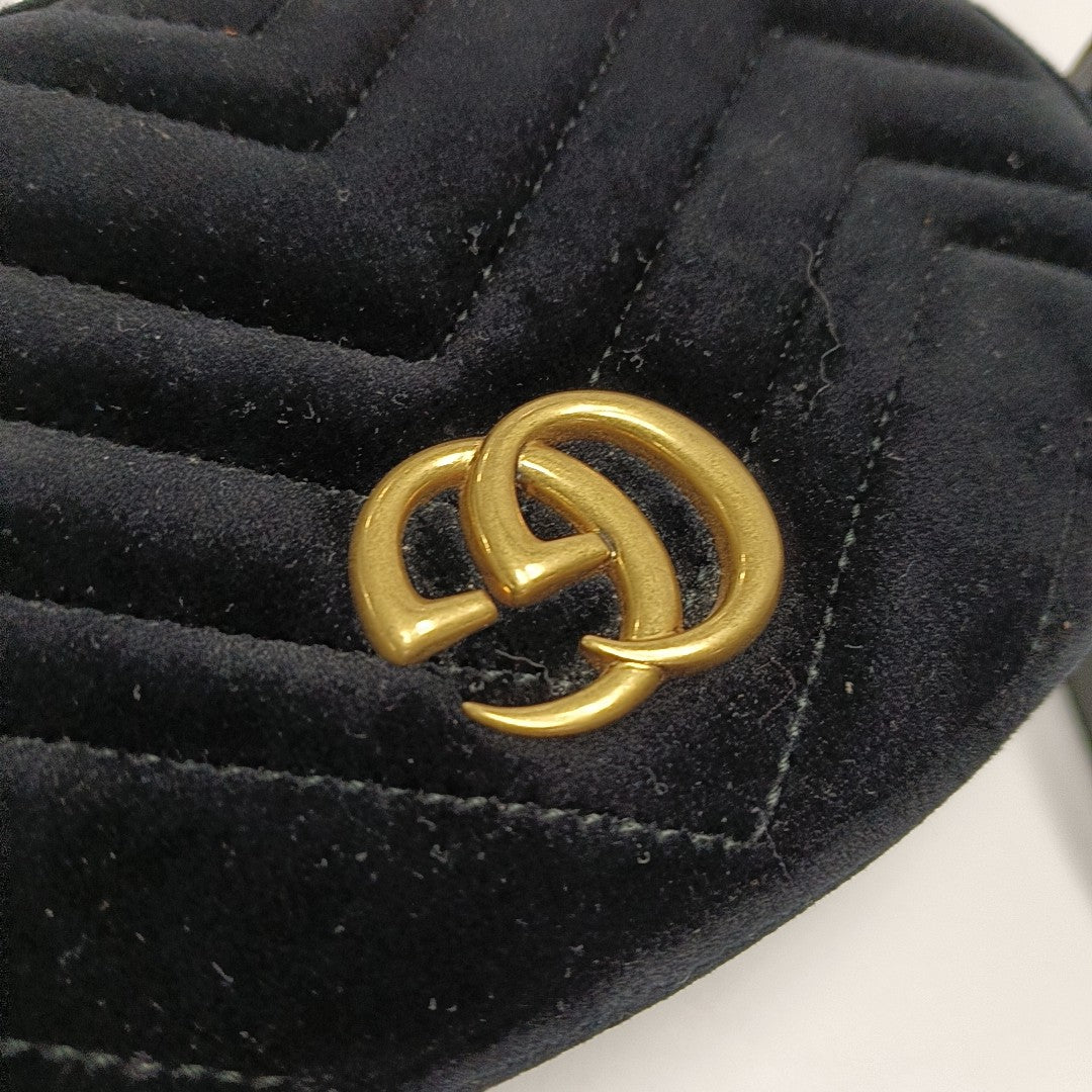 Authenticated pre-owned  GG Marmont Velvet Black - Belt Bag at Looply