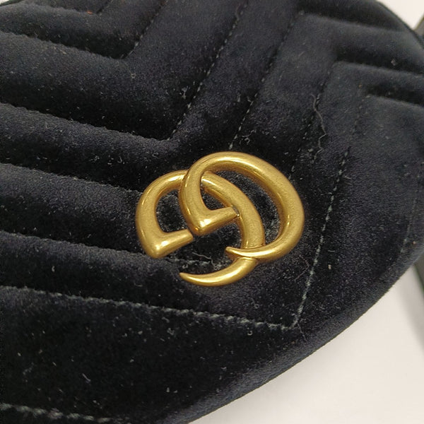 Authenticated pre-owned  GG Marmont Velvet Black - Belt Bag at Looply