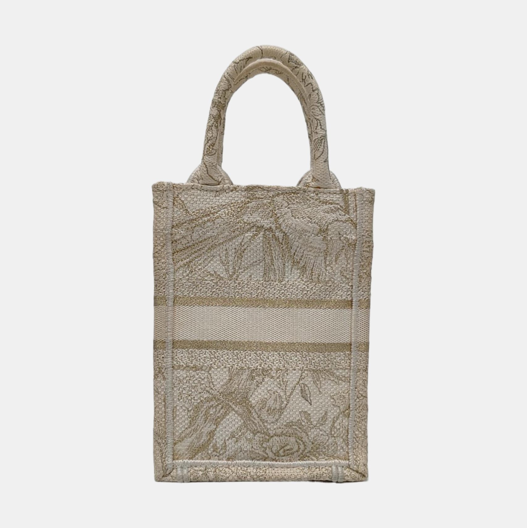 Authenticated pre-owned  Book Tote Mini Canvas White - Shoulder Bag at Looply
