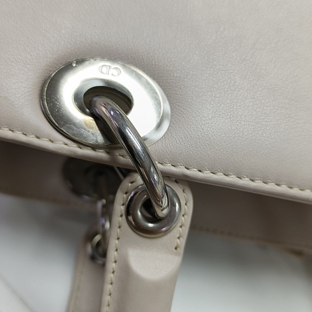 Authenticated pre-owned  Lady Dior Calfskin Gray - Shoulder Bag at Looply