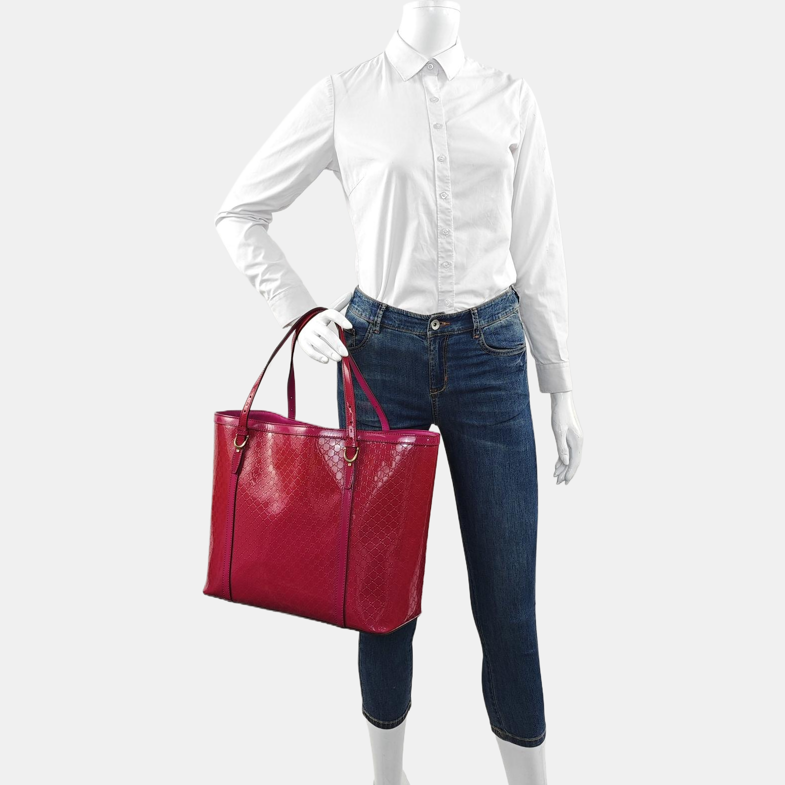 Authenticated pre-owned  Microguccissima Monogram Patent Leather Pink - Shoulder Bag at Looply