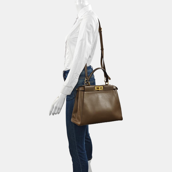 Authenticated pre-owned  Peekaboo Small Calfskin Brown - Shoulder Bag at Looply