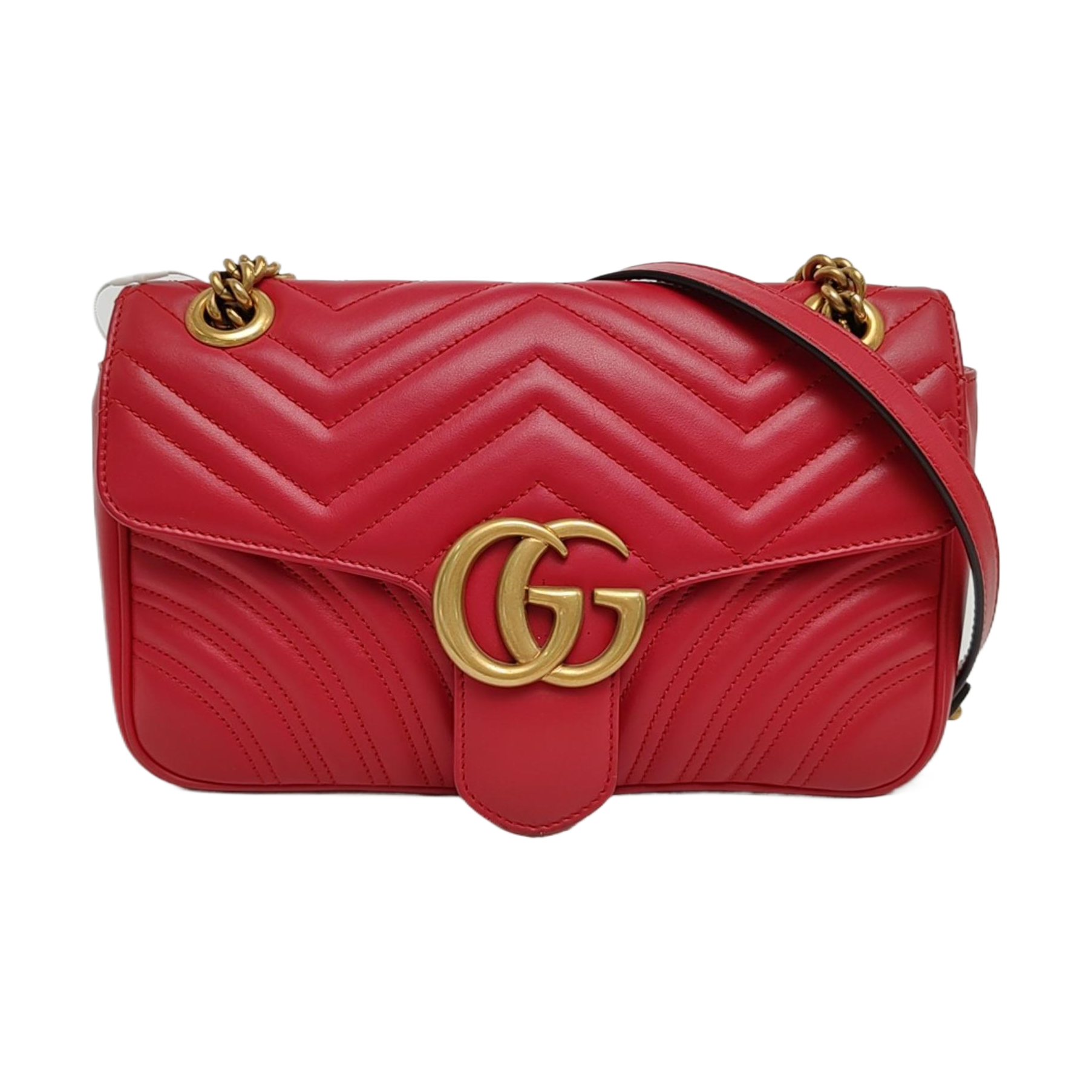 Authenticated pre-owned  GG Marmont Medium Calfskin Red - Shoulder Bag at Looply