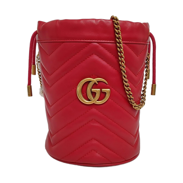Authenticated pre-owned  GG Marmont Mini Calfskin Red - Shoulder Bag at Looply