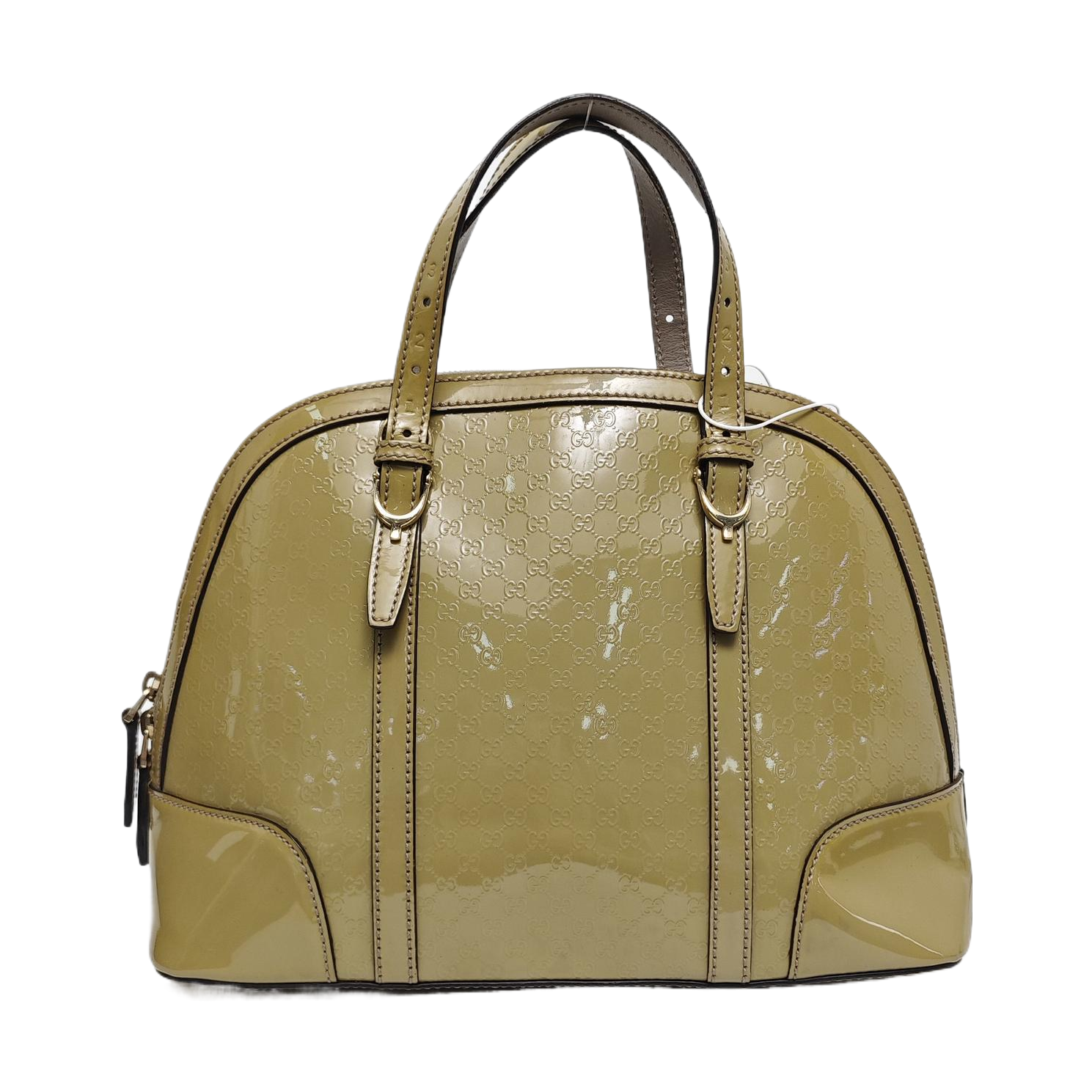 Authenticated pre-owned  Microguccissima Monogram Patent Leather Green - Top Handle Bag at Looply