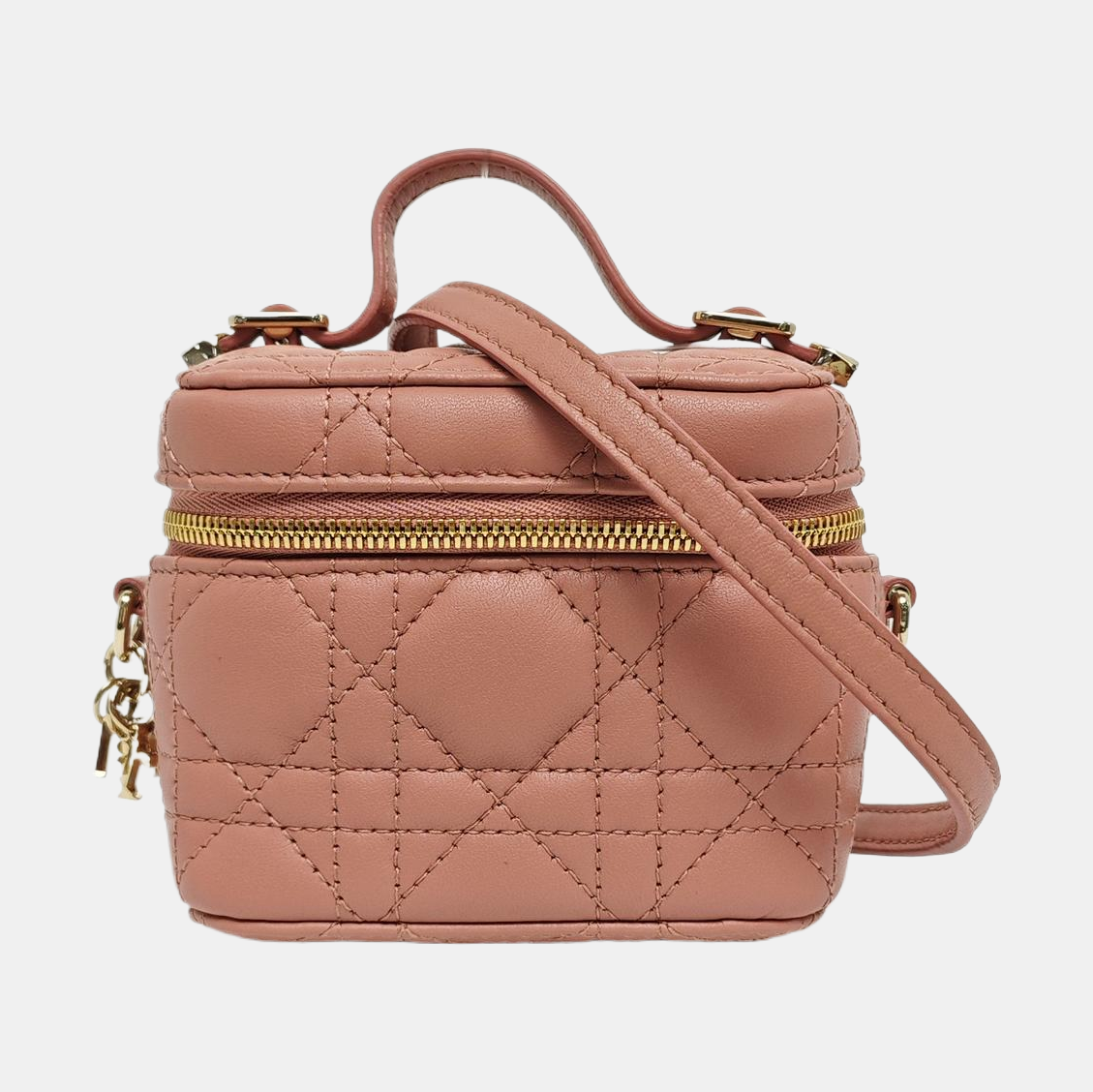 Authenticated pre-owned  Lady Dior Super Mini Lambskin Beige - Shoulder Bag at Looply