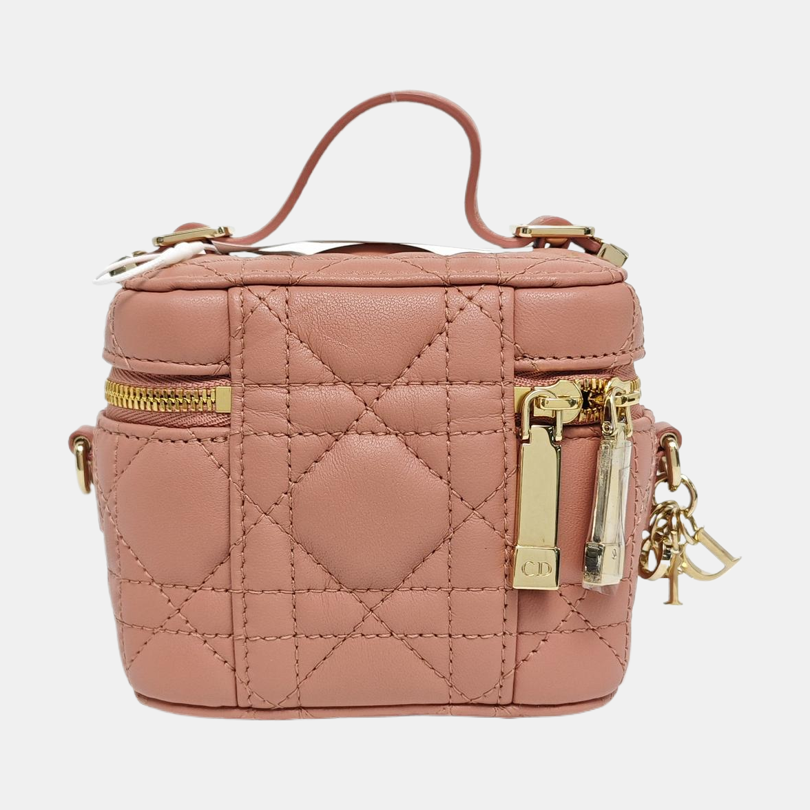 Authenticated pre-owned  Lady Dior Super Mini Lambskin Beige - Shoulder Bag at Looply