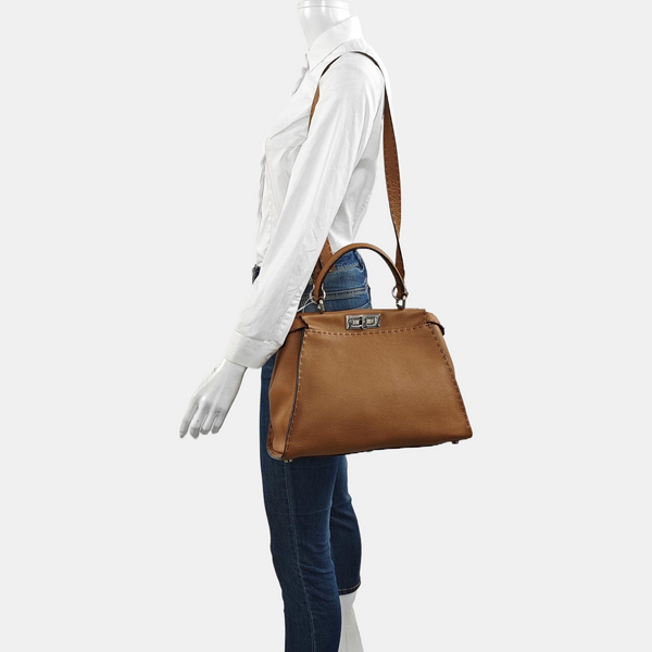 Authenticated pre-owned  Peekaboo Small Calfskin Brown - Shoulder Bag at Looply