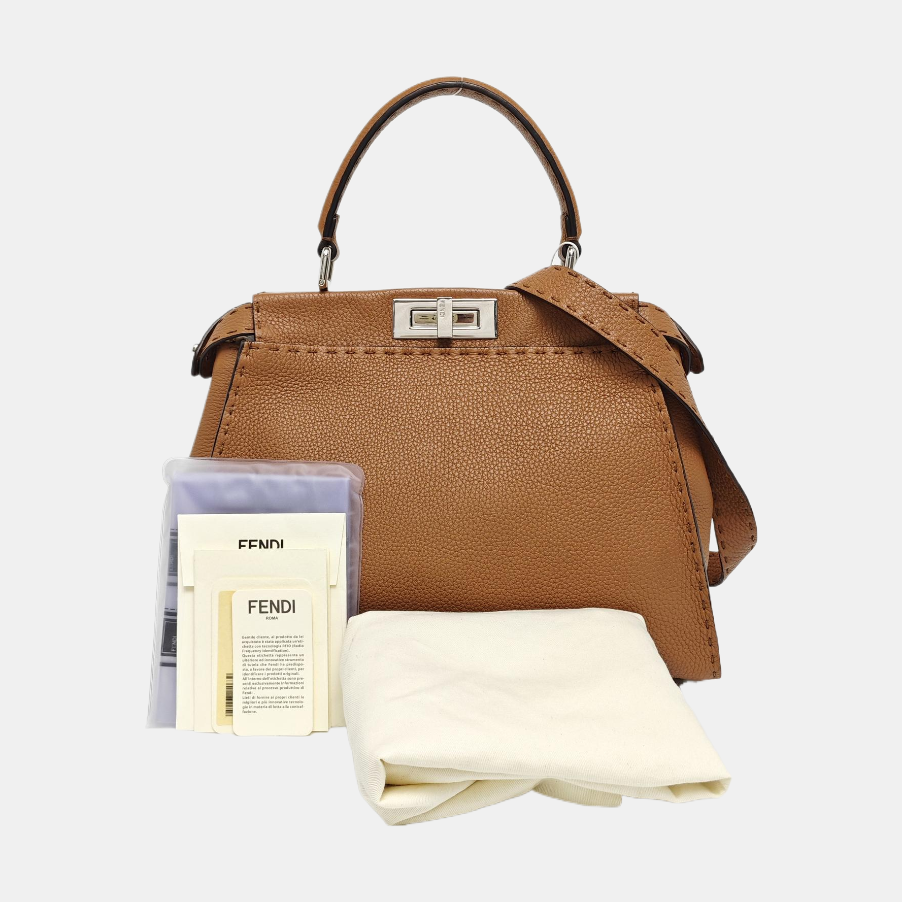 Authenticated pre-owned  Peekaboo Small Calfskin Brown - Shoulder Bag at Looply