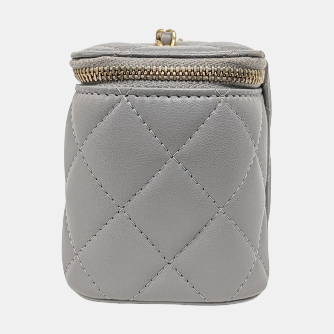 Authenticated pre-owned  Vanity Case Mini Quilted Lambskin Gray - Shoulder Bag at Looply