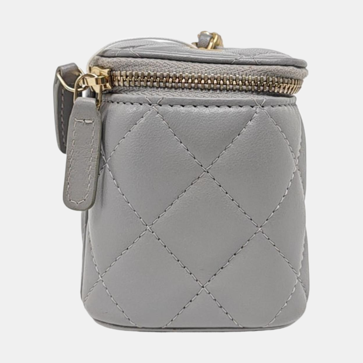 Authenticated pre-owned  Vanity Case Mini Quilted Lambskin Gray - Shoulder Bag at Looply