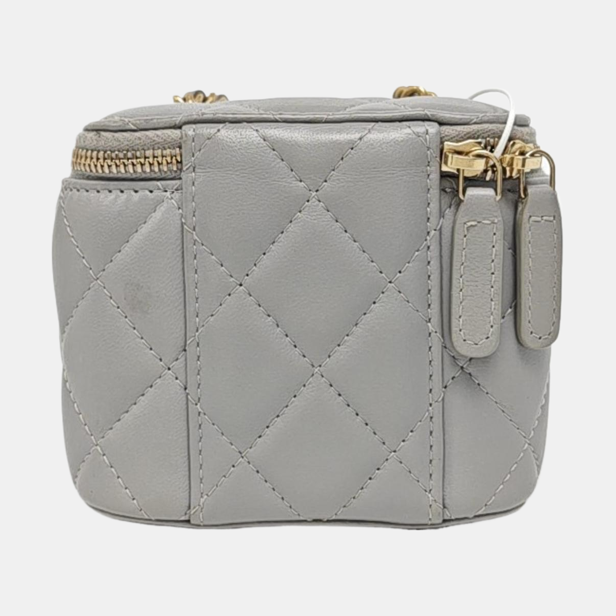 Authenticated pre-owned  Vanity Case Mini Quilted Lambskin Gray - Shoulder Bag at Looply