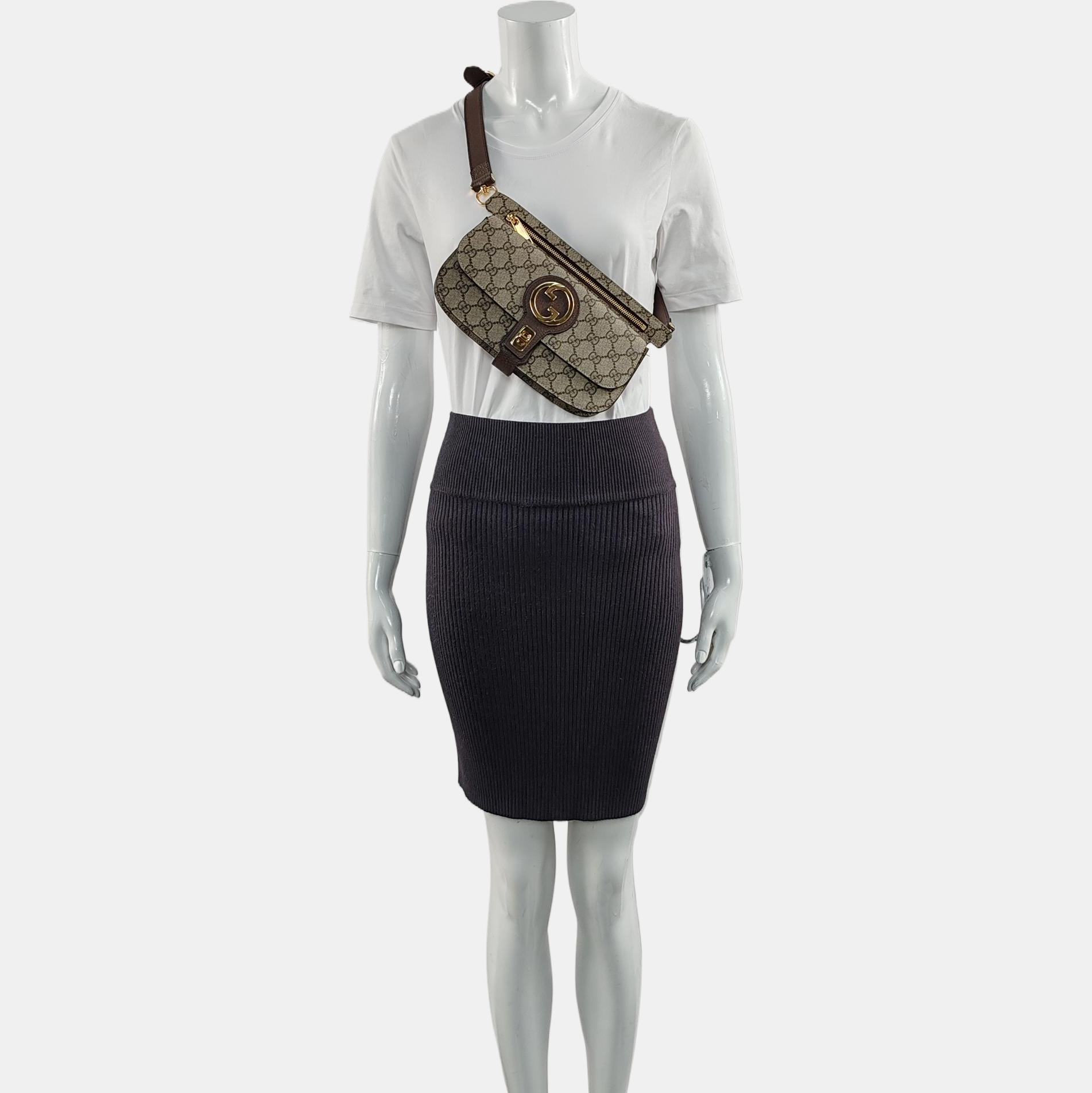 Authenticated pre-owned  Blondie Monogram Coated Canvas Beige - Shoulder Bag at Looply