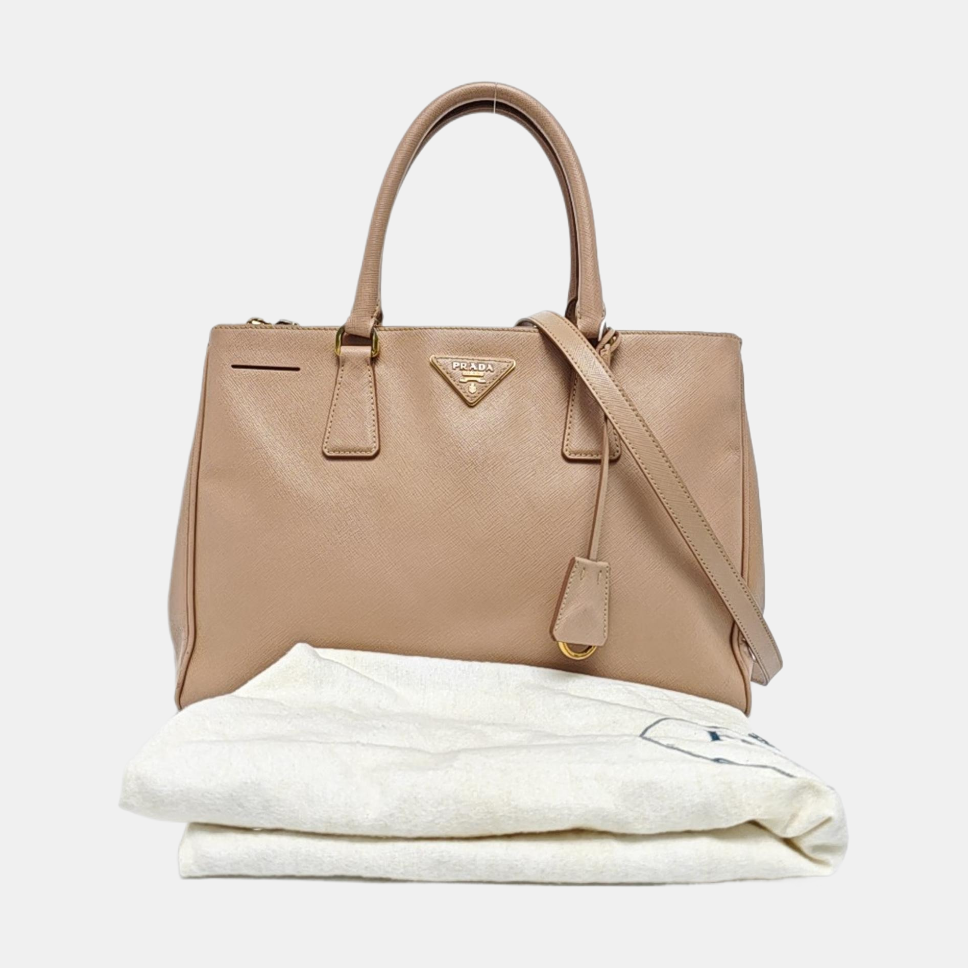 Authenticated pre-owned  Galleria Small Calfskin Beige - Shoulder Bag at Looply