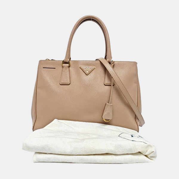 Authenticated pre-owned  Galleria Small Calfskin Beige - Shoulder Bag at Looply